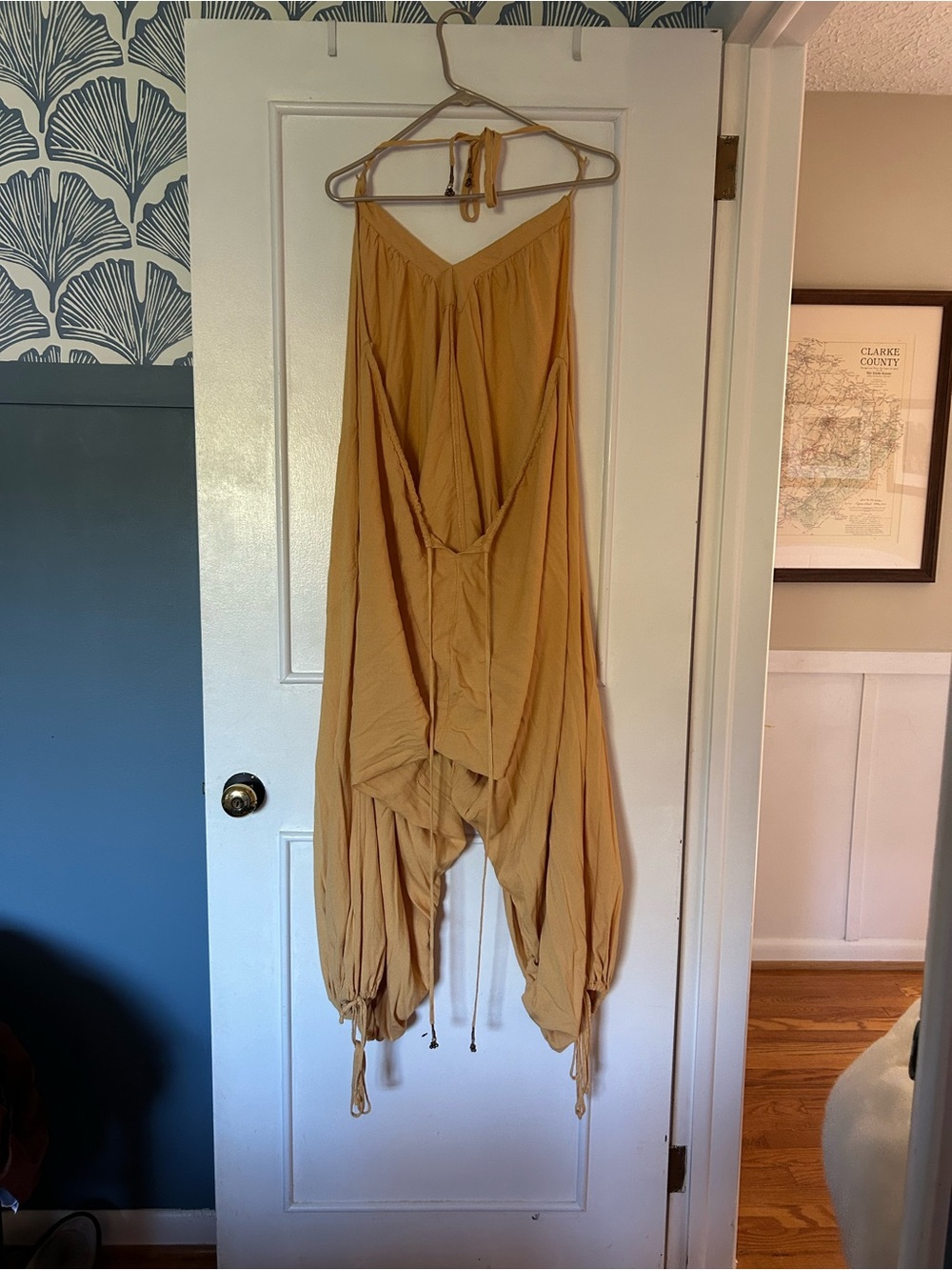 Free People Mustard Halter Harem Jumpsuit - Picture 2 of 4